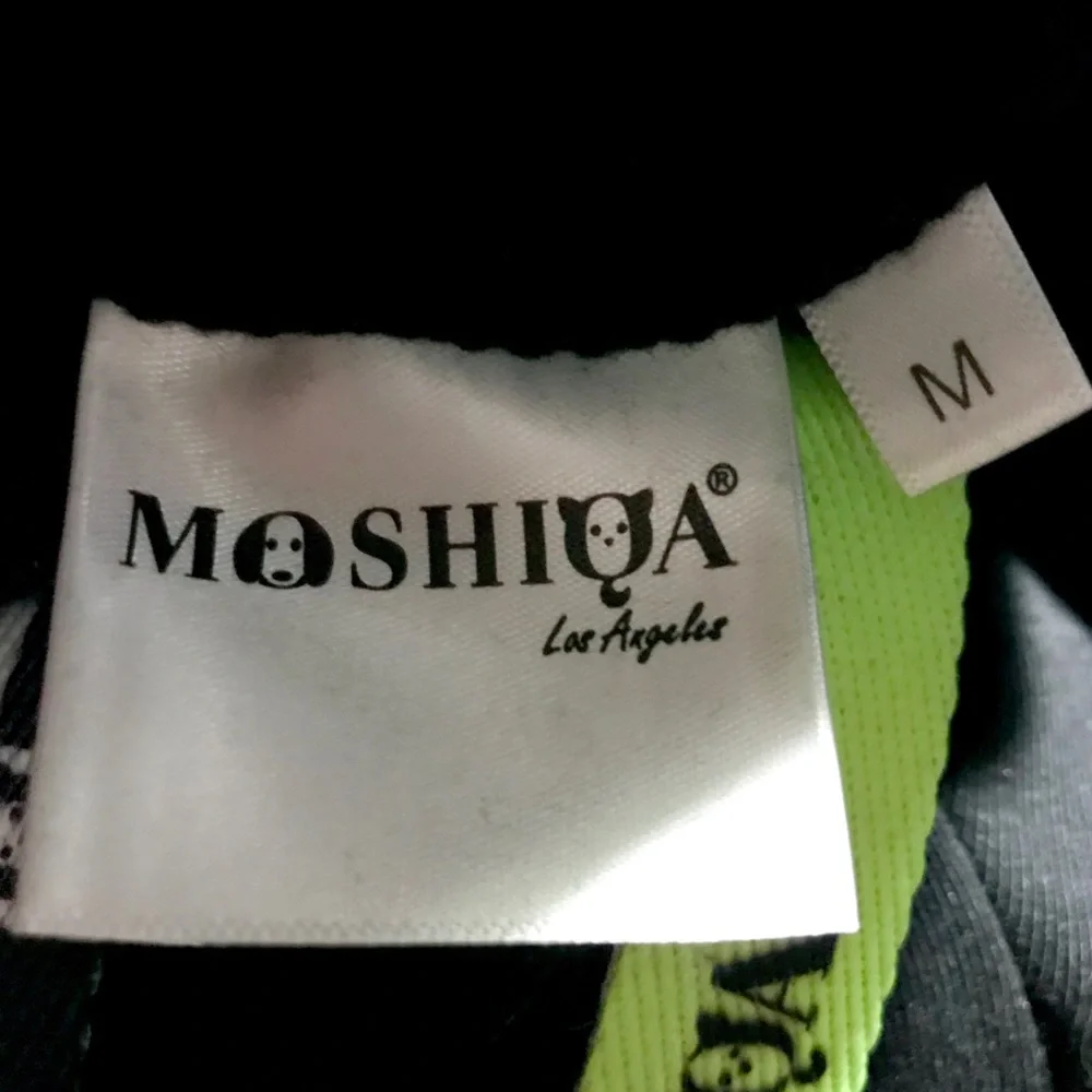 MOSHIQA Black Dog Cat Sweatshirt Size S M XL Hoodie Green Logo Designer Luxury